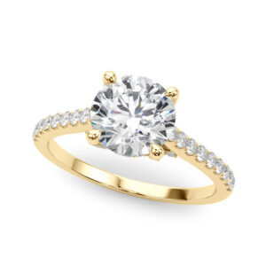 Estelle Trellis style pave diamond Engagement Ring